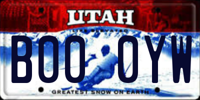 UT license plate B000YW
