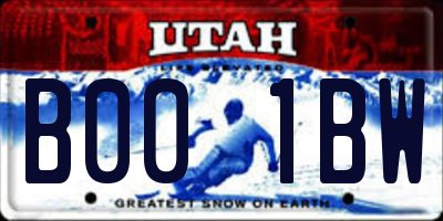 UT license plate B001BW