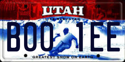 UT license plate B001EE