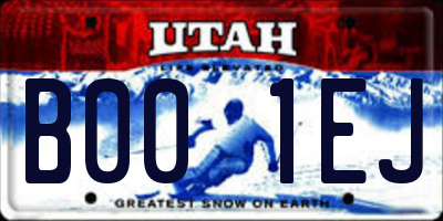 UT license plate B001EJ