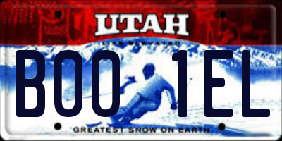 UT license plate B001EL