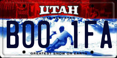 UT license plate B001FA