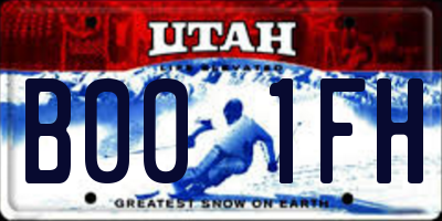 UT license plate B001FH
