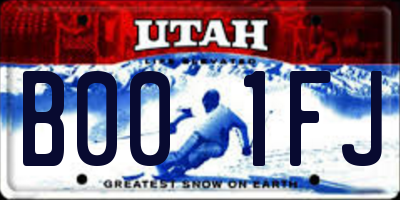 UT license plate B001FJ