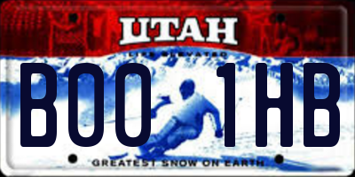 UT license plate B001HB