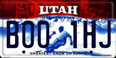 UT license plate B001HJ