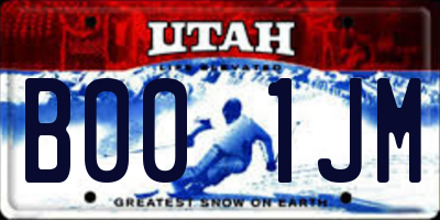 UT license plate B001JM