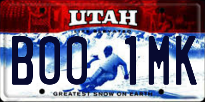 UT license plate B001MK