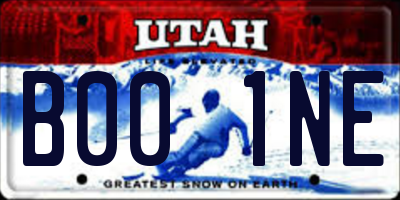 UT license plate B001NE