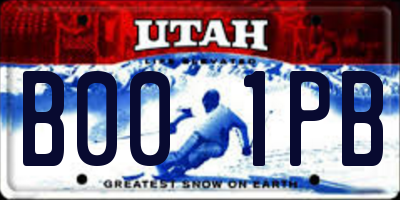 UT license plate B001PB