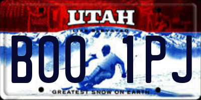 UT license plate B001PJ