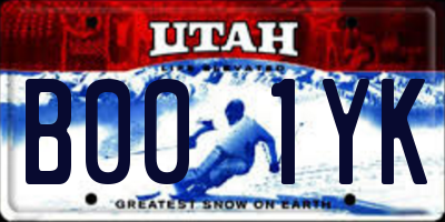 UT license plate B001YK