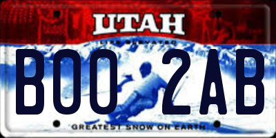 UT license plate B002AB