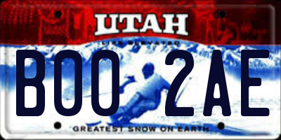UT license plate B002AE