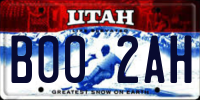 UT license plate B002AH