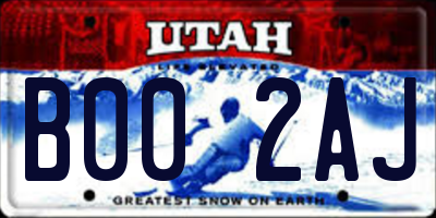 UT license plate B002AJ