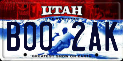 UT license plate B002AK