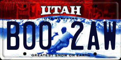 UT license plate B002AW