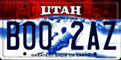 UT license plate B002AZ