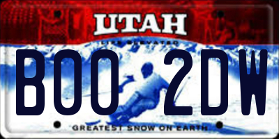 UT license plate B002DW