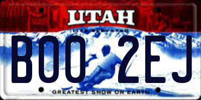 UT license plate B002EJ
