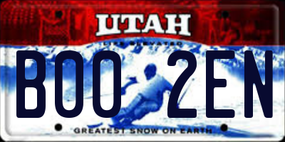 UT license plate B002EN