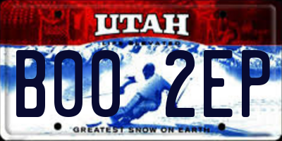UT license plate B002EP