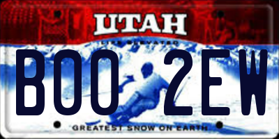 UT license plate B002EW