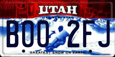 UT license plate B002FJ