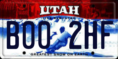 UT license plate B002HF