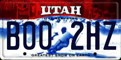 UT license plate B002HZ