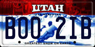 UT license plate B002IB
