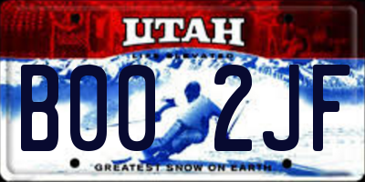 UT license plate B002JF