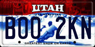 UT license plate B002KN