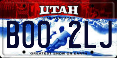 UT license plate B002LJ