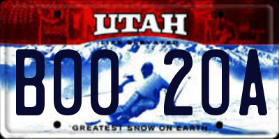 UT license plate B002OA
