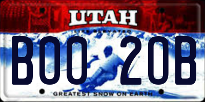 UT license plate B002OB