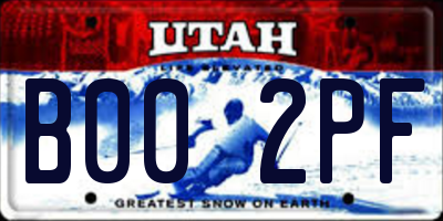 UT license plate B002PF