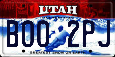 UT license plate B002PJ