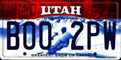 UT license plate B002PW