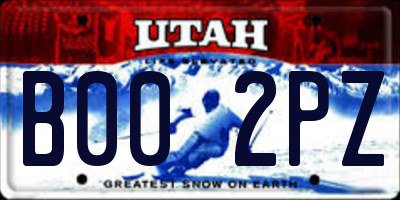 UT license plate B002PZ