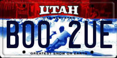 UT license plate B002UE