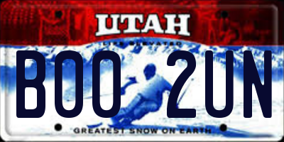 UT license plate B002UN