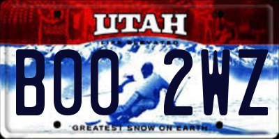 UT license plate B002WZ