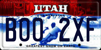 UT license plate B002XF