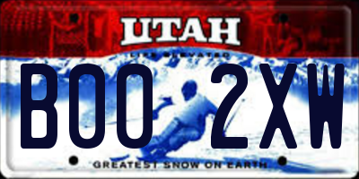 UT license plate B002XW