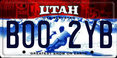 UT license plate B002YB