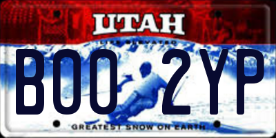 UT license plate B002YP