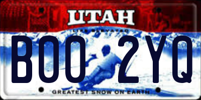 UT license plate B002YQ