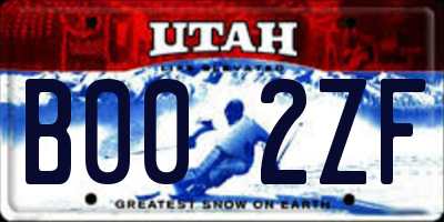 UT license plate B002ZF